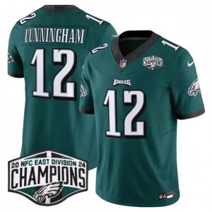 Nike Eagles 12 Randall Cunningham Green 2024 NFC East Champions F.U.S.E. Vapor Limited Men Jersey
