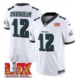Nike Eagles 12 Randall Cunningham White 2025 Super Bowl LIX F.U.S.E. Vapor Limited Men Jersey Nike Eagles 12 Randall Cunningham White 2025 Super Bowl LIX F.U.S.E. Vapor Limited Men Jersey