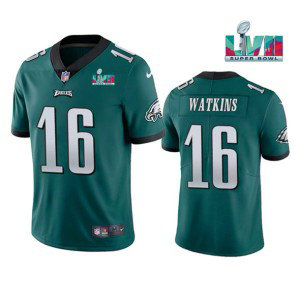 Nike Eagles 16 Quez Watkins Green 2023 Super Bowl LVII Vapor Limited Men Jersey Nike Eagles 16 Quez Watkins Green 2023 Super Bowl LVII Vapor Limited Men Jersey