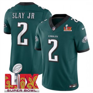Nike Eagles 2 Darius Slay JR Green 2025 Super Bowl LIX F.U.S.E. Vapor Limited Men Jersey