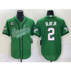 Nike Eagles 2 Darius Slay JR Green Baseball Vapor Limited Men Jersey with C patch