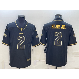 Nike Eagles 2 Darius Slay Jr Black Gold Vapor Limited Men Jersey