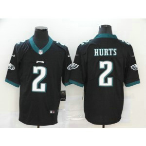Nike Eagles 2 Jalen Hurts Black 2020 NFL Draft Vapor Limited Men Jersey