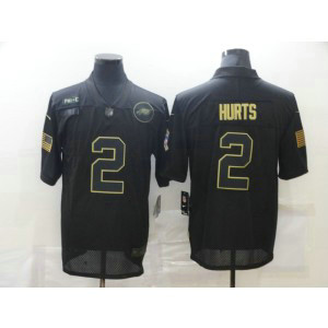 Nike Eagles 2 Jalen Hurts Black 2020 Salute to Service Limited Men Jersey