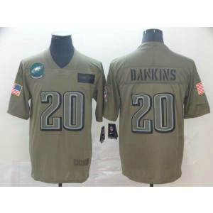 Nike Eagles 20 Brian Dawkins 2019 Olive Salute To Service Limited Men Jersey