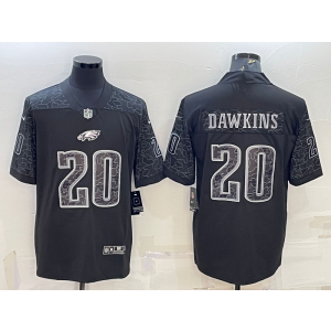Nike Eagles 20 Brian Dawkins Black Reflective Vapor Limited Men Jersey