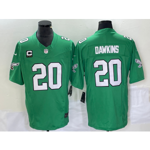 Nike Eagles 20 Brian Dawkins Green 2023 F.U.S.E Vapor Limited Men Jersey with C patch