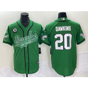 Nike Eagles 20 Brian Dawkins Green Baseball Vapor Limited Men Jersey with C patch