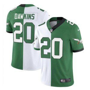 Nike Eagles 20 Brian Dawkins Green White Split Vapor Limited Men Jersey