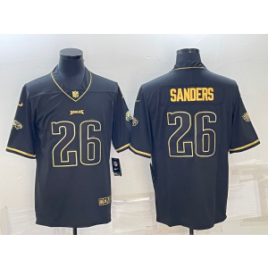 Nike Eagles 26 Miles Sanders Black Gold Vapor Limited Men Jersey