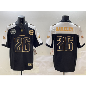Nike Eagles 26 Saquon Barkley Black Gold F.U.S.E. Vapor Limited Men Jersey