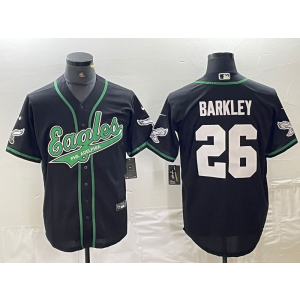 Nike Eagles 26 Saquon Barkley Black Vapor Baseball Limited Men Jersey
