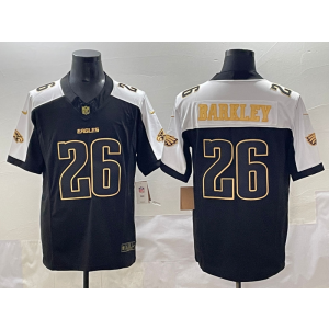 Nike Eagles 26 Saquon Barkley Black White Thanksgiving Day F.U.S.E. Vapor Limited Men Jersey