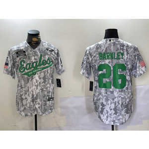 Nike Eagles 26 Saquon Barkley Camo Vapor Baseball Limited Men Jersey