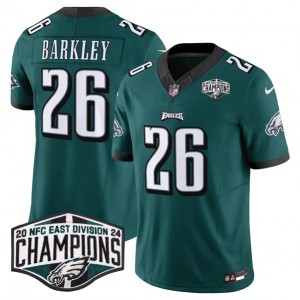 Nike Eagles 26 Saquon Barkley Green 2024 NFC East Champions F.U.S.E. Vapor Limited Men Jersey