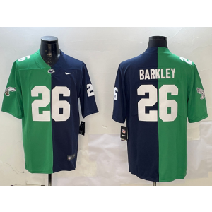 Nike Eagles 26 Saquon Barkley Green Navy Split Vapor Limited Men Jersey