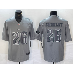 Nike Eagles 26 Saquon Barkley Grey Vapor Limited Men Jersey