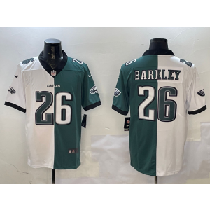 Nike Eagles 26 Saquon Barkley White Green Split Vapor Limited Men Jersey