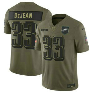 Nike Eagles 33 Cooper DeJean Olive 2025 Salute to Service F.U.S.E. Vapor Limited Men Jersey