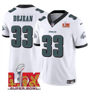 Nike Eagles 33 Cooper DeJean White 2025 Super Bowl LIX F.U.S.E. Vapor Limited Men Jersey Nike Eagles 33 Cooper DeJean White 2025 Super Bowl LIX F.U.S.E. Vapor Limited Men Jersey