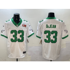 Nike Eagles 33 Dejean Kelly White 2025 Super Bowl LIX F.U.S.E. Vapor Limited Men Jersey Nike Eagles 33 Dejean Kelly White 2025 Super Bowl LIX F.U.S.E. Vapor Limited Men Jersey