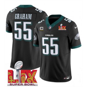 Nike Eagles 55 Brandon Graham Black 2025 Super Bowl LIX F.U.S.E. Vapor Limited Men Jersey with C Patch Nike Eagles 55 Brandon Graham Black 2025 Super Bowl LIX F.U.S.E. Vapor Limited Men Jersey with C Patch