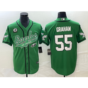 Nike Eagles 55 Brandon Graham Green Baseball Vapor Limited Men Jersey with C patch
