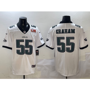 Nike Eagles 55 Brandon Graham White 2025 Super Bowl LIX Vapor Limited Men Jersey Nike Eagles 55 Brandon Graham White 2025 Super Bowl LIX Vapor Limited Men Jersey