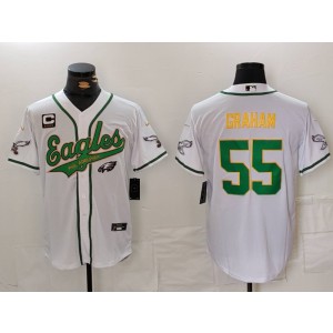 Nike Eagles 55 Brandon Graham White Vapor Baseball Limited Men Jersey with C Patch