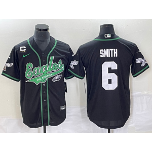 Nike Eagles 6 DeVonta Smith Black Baseball Vapor Limited Men Jersey with C patch