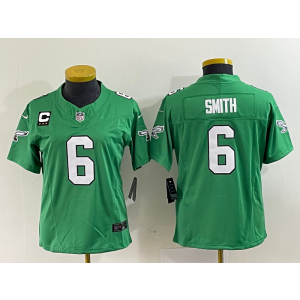 Nike Eagles 6 DeVonta Smith Green 2023 New Neck Vapor Limited Women Jersey with C patch Nike Eagles 6 DeVonta Smith Green 2023 New Neck Vapor Limited Women Jersey with C patch
