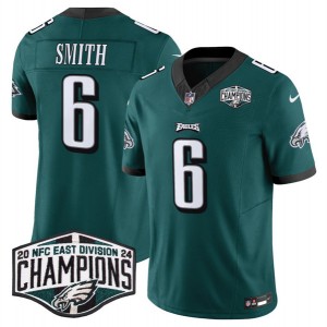 Nike Eagles 6 DeVonta Smith Green 2024 NFC East Champions F.U.S.E. Vapor Limited Men Jersey