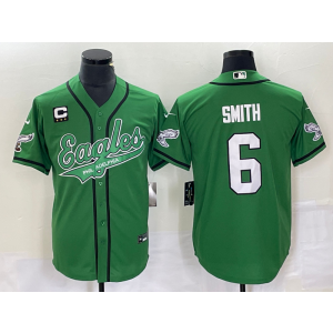 Nike Eagles 6 DeVonta Smith Green Baseball Vapor Limited Men Jersey with C patch
