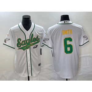 Nike Eagles 6 DeVonta Smith White Baseball Vapor Limited Men Jersey