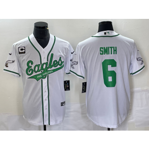 Nike Eagles 6 DeVonta Smith White Baseball Vapor Limited Men Jersey with C patch
