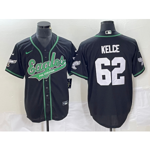 Nike Eagles 62 Jason Kelce Black Baseball Vapor Limited Men Jersey
