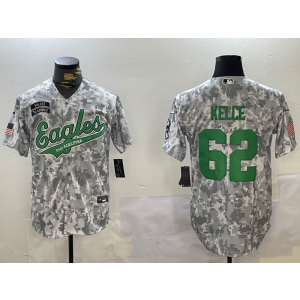 Nike Eagles 62 Jason Kelce Camo Vapor Baseball Limited Men Jersey
