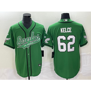 Nike Eagles 62 Jason Kelce Green Baseball Vapor Limited Men Jersey
