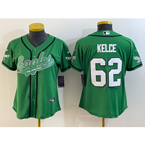 Nike Eagles 62 Jason Kelce Green Baseball Vapor Limited Women Jersey Nike Eagles 62 Jason Kelce Green Baseball Vapor Limited Women Jersey