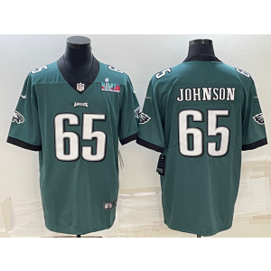 Nike Eagles 65 Lane Johnson Green 2023 Super Bowl LVII Vapor Limited Men Jersey Nike Eagles 65 Lane Johnson Green 2023 Super Bowl LVII Vapor Limited Men Jersey