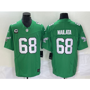 Nike Eagles 68 Jordan Mailata Green 2023 F.U.S.E Vapor Limited Men Jersey with C patch