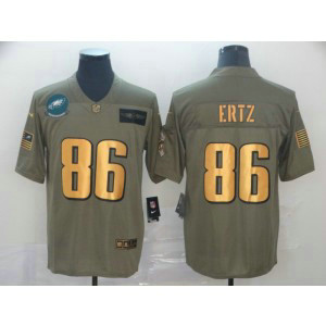 Nike Eagles 86 Zach Ertz 2019 Gold Salute To Service Limited Men Jersey