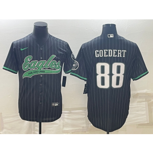 Nike Eagles 88 Dallas Goedert Black Stripe Vapor Baseball Limited Men Jersey