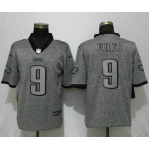 Nike Eagles 9 Nick Foles Gray Gridiron Gray Limited Men Jersey