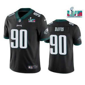 Nike Eagles 90 Jordan Davis Black 2023 Super Bowl LVII Vapor Limited Men Jersey Nike Eagles 90 Jordan Davis Black 2023 Super Bowl LVII Vapor Limited Men Jersey