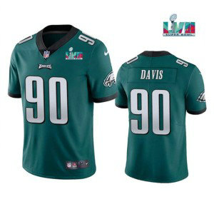 Nike Eagles 90 Jordan Davis Green 2023 Super Bowl LVII Vapor Limited Men Jersey Nike Eagles 90 Jordan Davis Green 2023 Super Bowl LVII Vapor Limited Men Jersey