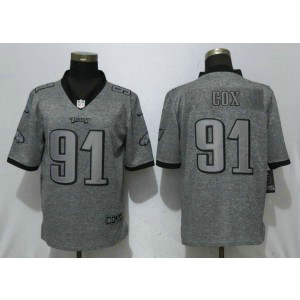 Nike Eagles 91 Fletcher Cox Gray Gridiron Gray Limited Men Jersey
