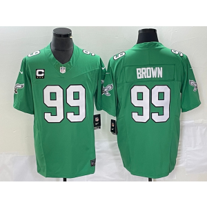 Nike Eagles 99 Jerome Brown Green 2023 F.U.S.E Vapor Limited Men Jersey with C patch