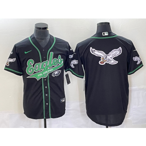 Nike Eagles Blank Black Baseball Logo Vapor Limited Men Jersey