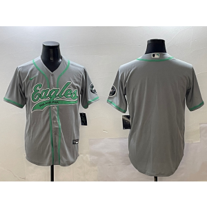Nike Eagles Blank Grey Vapor Baseball Limited Men Jersey